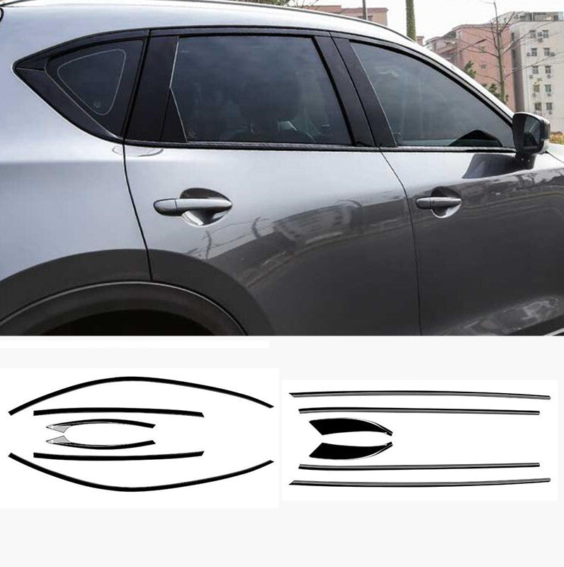 NEW FIT For 20-23 for Mazda CX-5 Black Stainless Steel Window Strip Cover 12PCS B n