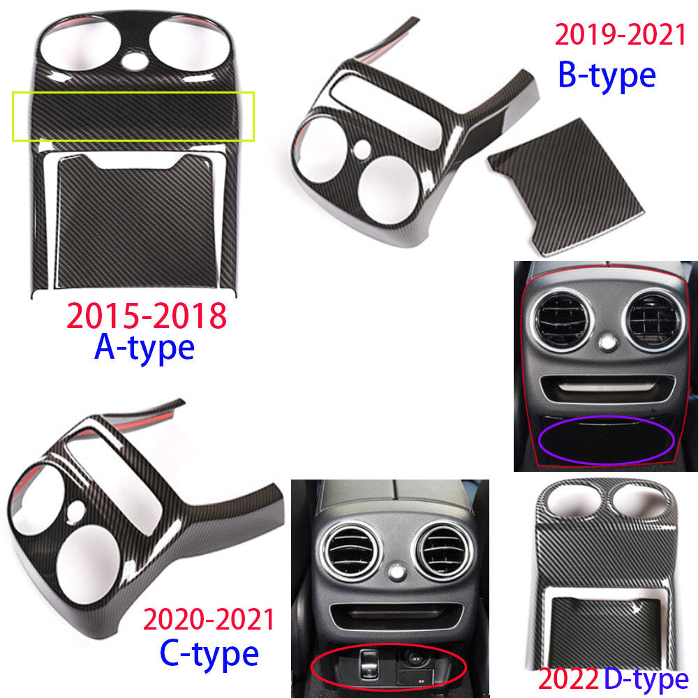 2¡ÁSilver ABS Rear Air Vent Outlet Panel Trim Fit for Benz C Class W205 2019-2021
