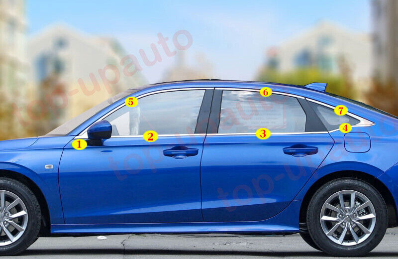 Steel Chrome Window Trim Strip Molding Cover 14PCS for Honda for Civic 2022-2023 B n