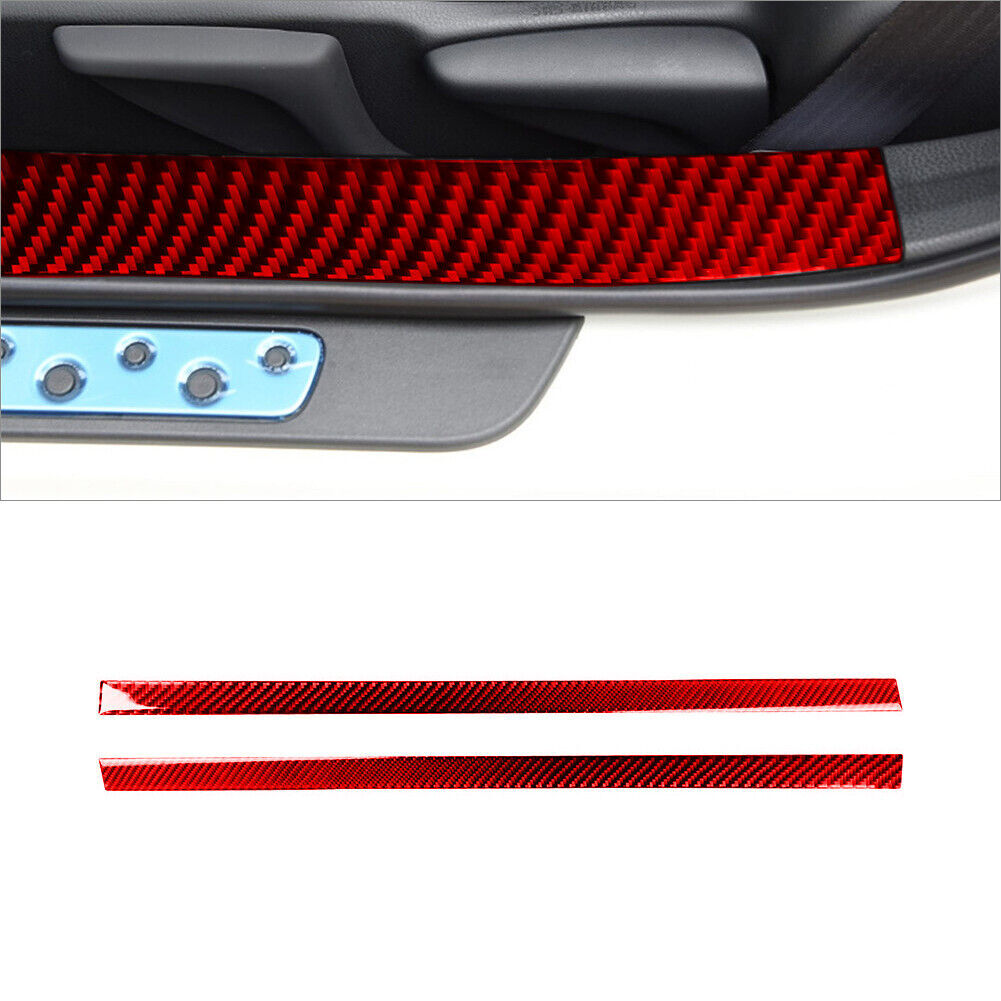 4Pcs Carbon Fiber Window Control Panel Cover Trim For Fiesta 2011-2015 v