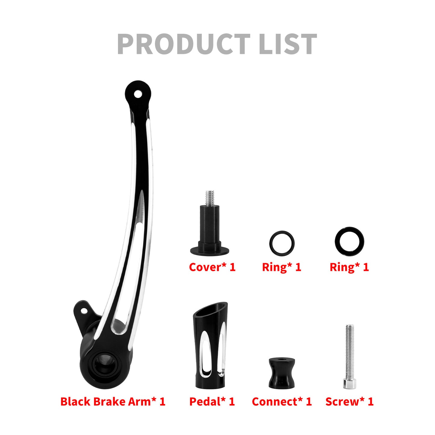 Black Brake Arm Lever Foot Peg Pedal for Harley Softail Fat Boy Breakout 00-2017