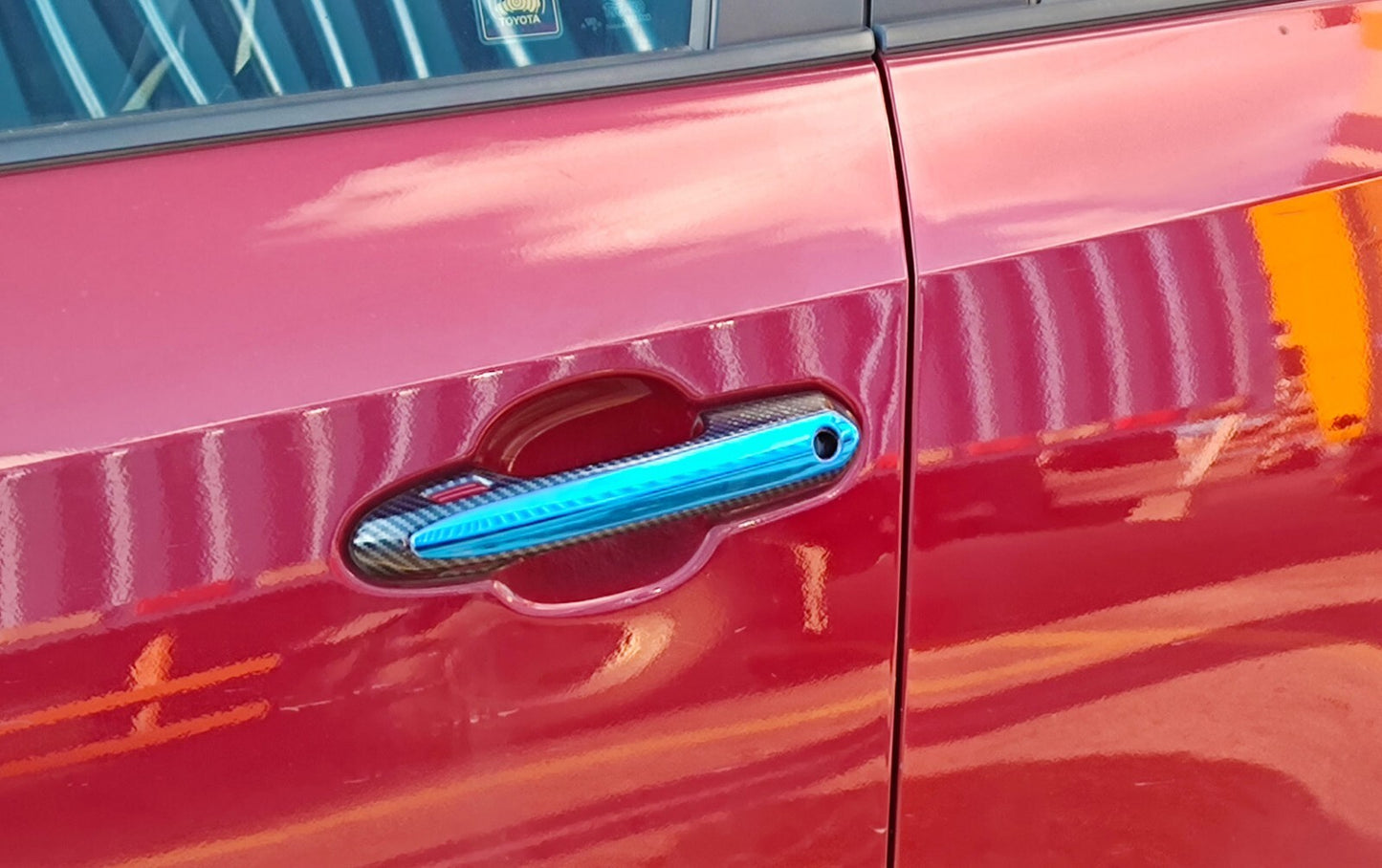 Blue Door Handle Cover With for Smart Hole for Toyota RAV4 2019-23 Car Accessories