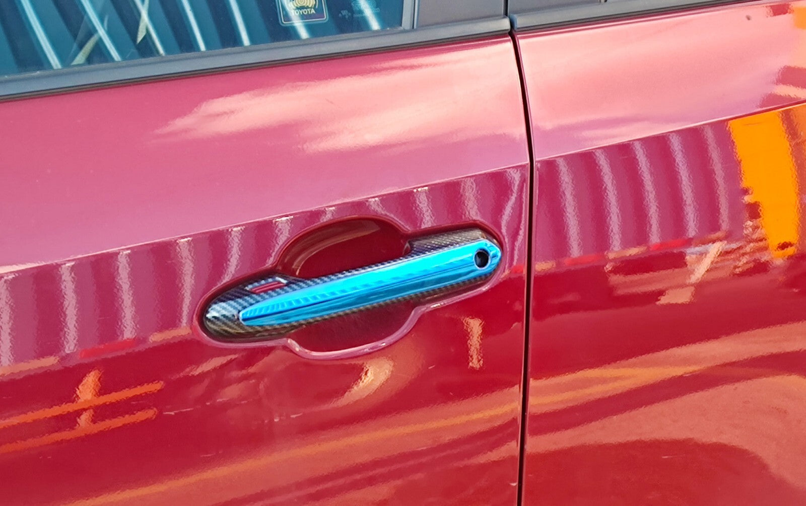 Blue Door Handle Cover With for Smart Hole for Toyota RAV4 2019-23 Car Accessories