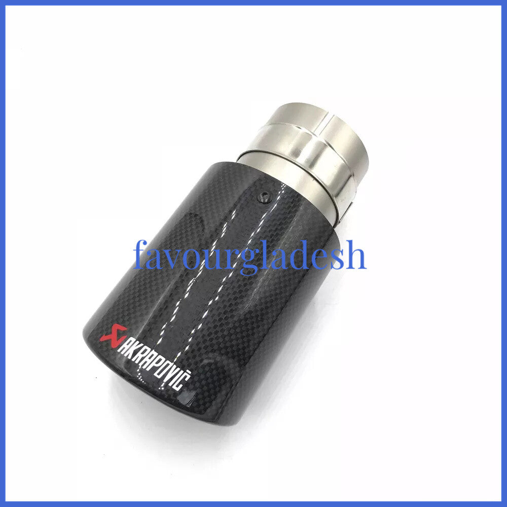 Universal AKRAPOVIC Exhaust Tip Muffler Carbon Fiber 63mm inlet 101mm outlet