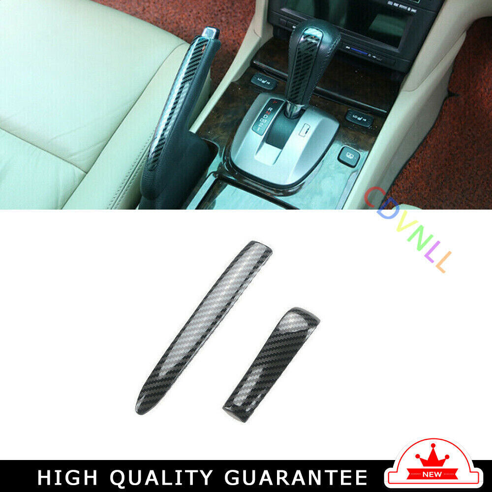 Gear Shift Knob Head Cover Trim 2 for Honda Accord 2008-2013 Steel Carbon Fiber