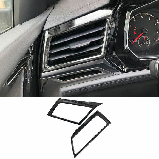 for Volkswagen for Jetta Mk7 2019-2022 Steel Black Console L&R Air Outlet Vent Trim