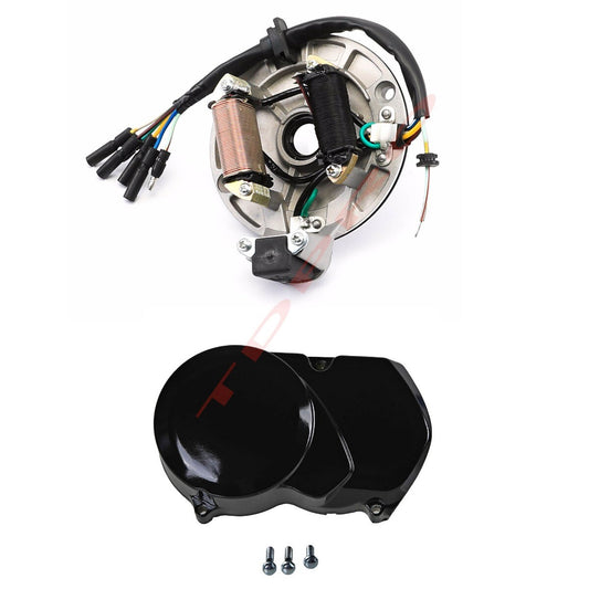2-coil Magneto flywheel stator + engine cover for SSR 125cc 110cc CRF50 Pit bicycles