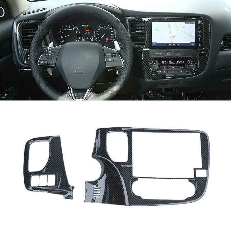 for Mitsubishi Outlander 13-21 Carbon Fiber Middle Console Navigation Panel Trim