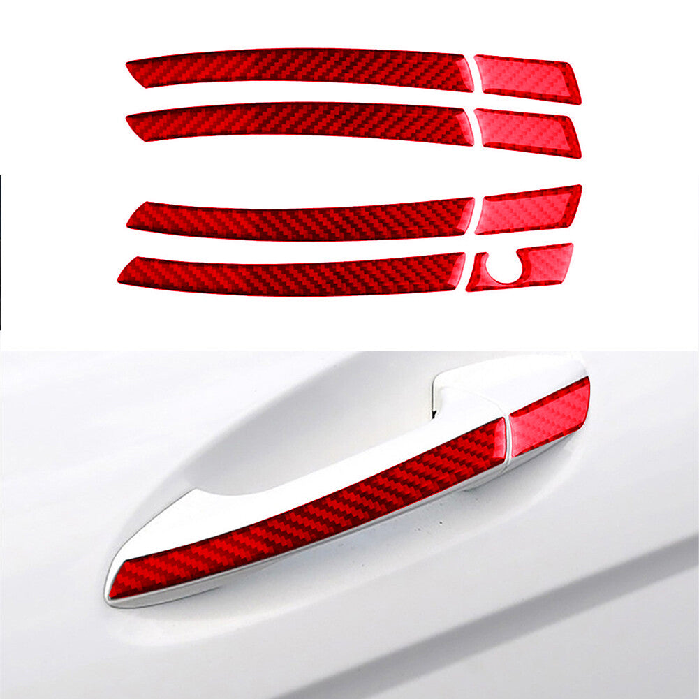 Red Carbon Fiber Door Buckle Trim for Mercedes-Benz C Class W204 2007-2014