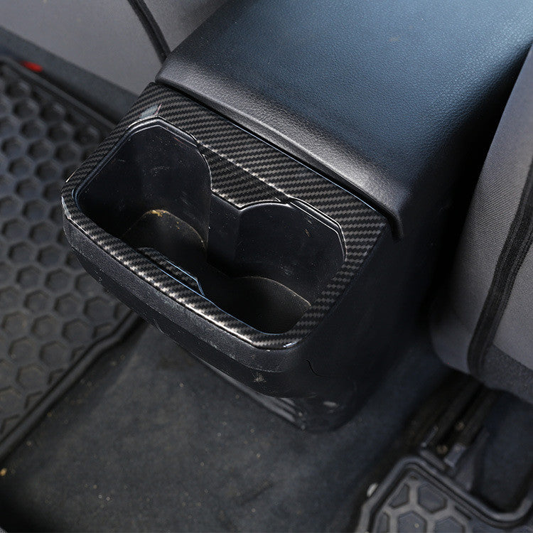 Fit FOR Tacoma 2016-2023 Carbon Fiber Rear Water Cup Holder Trim 1pcs v