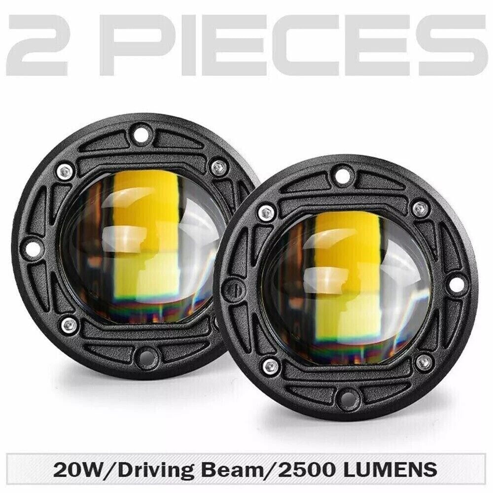 2pcs 3in LED Flush Mount Spot Flood Light Driving Off Road Waterproof Work Light n