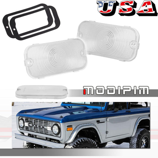 Transparent parking turn signal lens LH right grip suitable for Mustang 1966 1967 1968- v