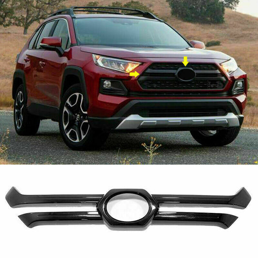 Piano Black for Toyota RAV4 2019-2023 Adventure Front Grill Grille Bumper Cover