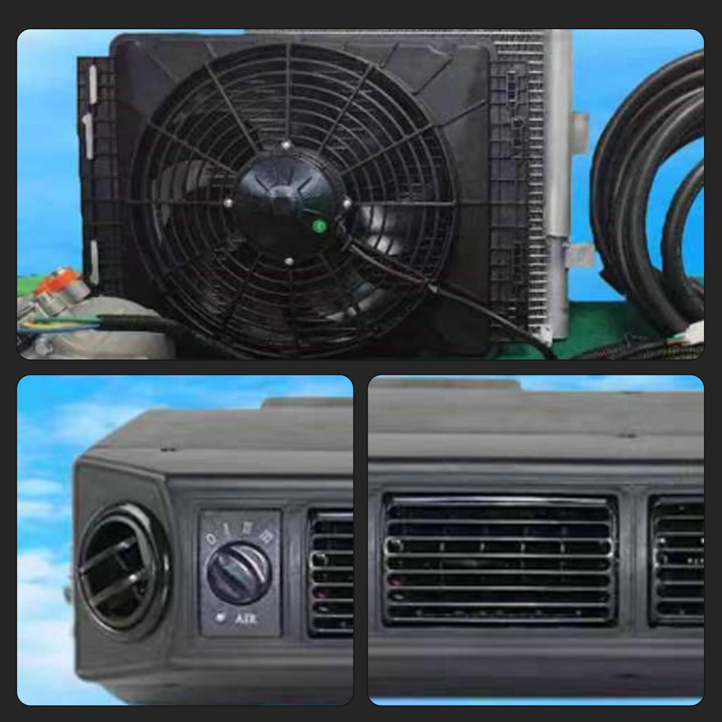 12V Cool&Heat Electric Universal Underdash Air Conditioner DC Auto Car A/C Set