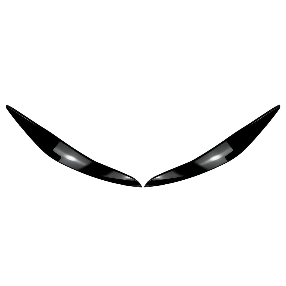 for BMW 5 Series F10 F11 11-14 Front Headlight Eyelids Eyebrow Cover Gloss Black