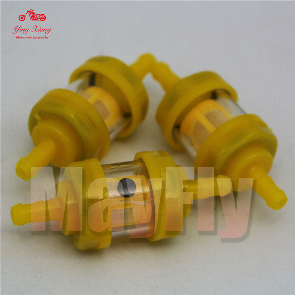 3pcs 1/4 6MM-7MM Universal Inline Gas/Fuel Filter Lawn Mower Small Engine