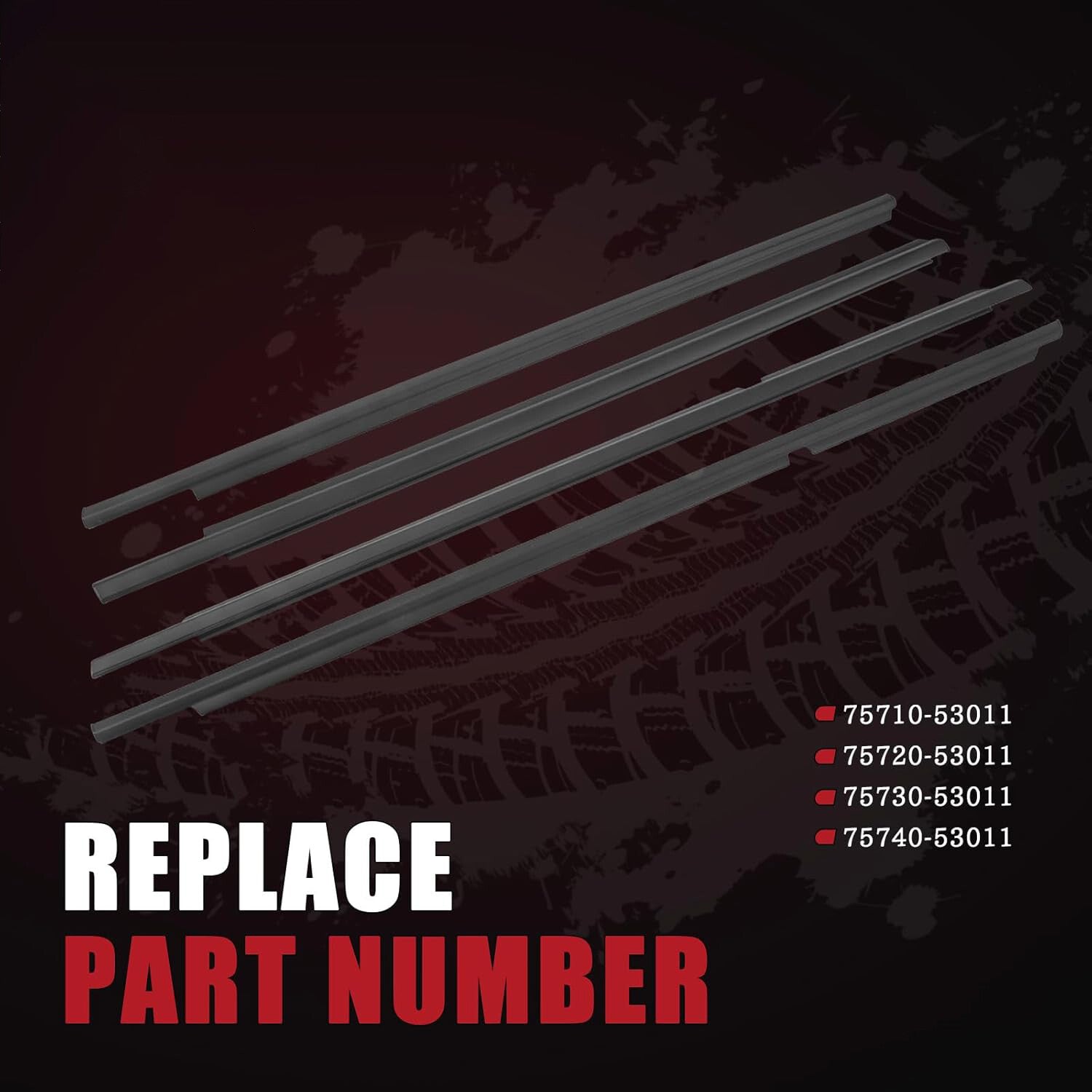 Front Rear Door Belt Moulding Set Replace for Toyota for Lexus IS300 2001 2002 -2005