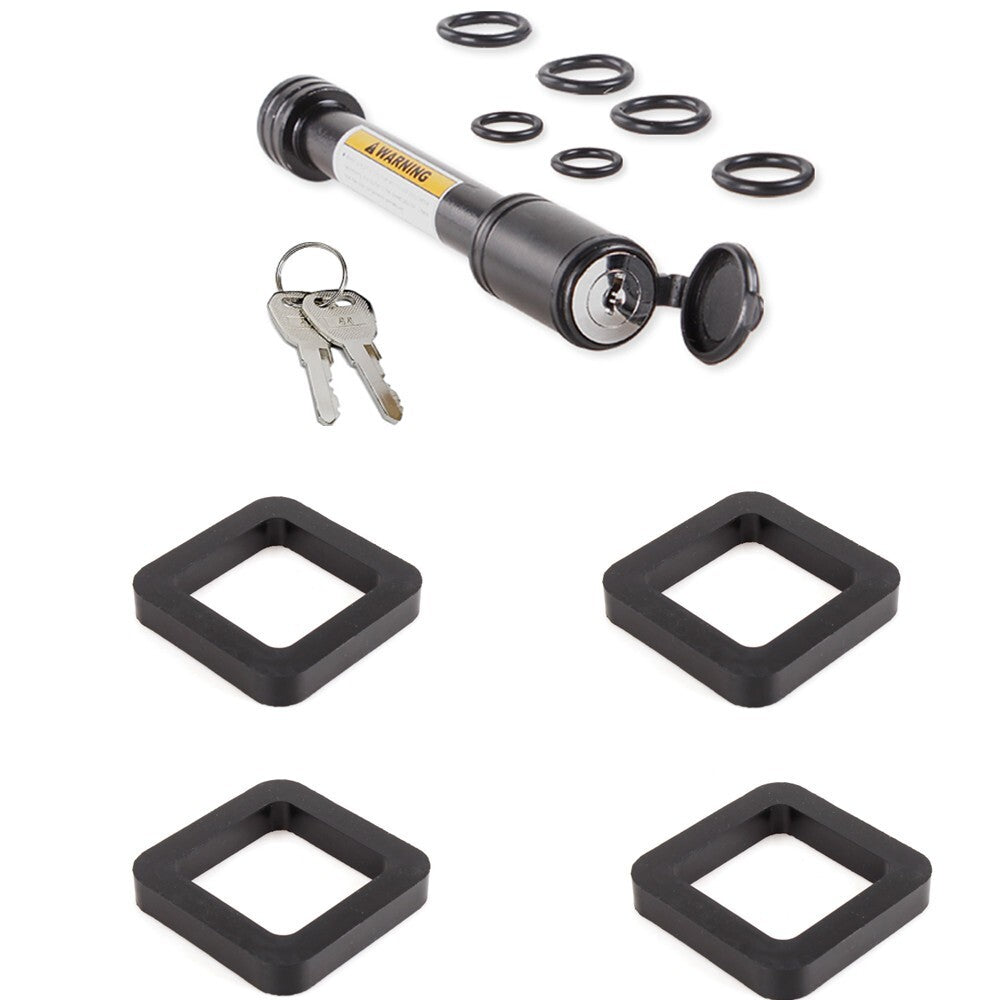 5/8 Trailer Hitch Locking Pin for 2 Trunk Tow Receiver w + 4PCS Silencer Pads Q