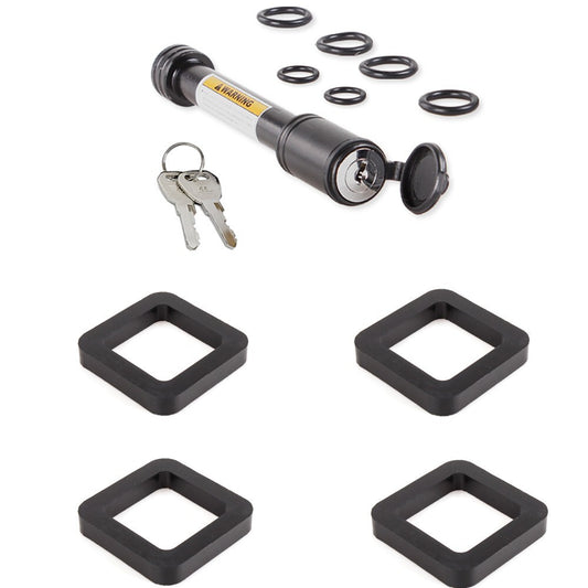 5/8 Trailer Hitch Locking Pin for 2 Trunk Tow Receiver w + 4PCS Silencer Pads Q
