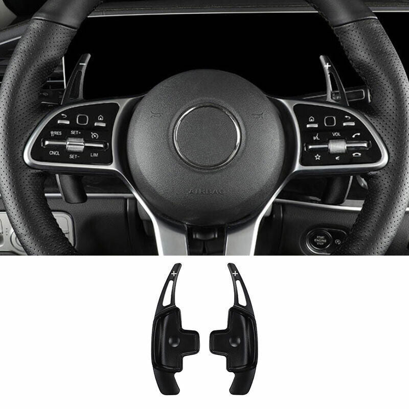 for Benz GLE GLS 2020-23 Black Aluminum Steering Wheel Shift Paddle Extension 2P