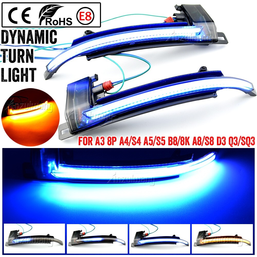 2pcs Dynamic LED Mirror Indicator Turn Signal Light for Audi A4 B8 A5 S5 RS5 for A8