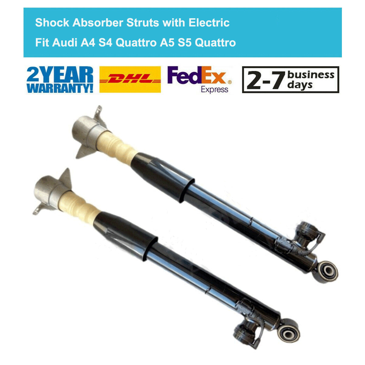 for Audi A4 S4 A5 S5 Quattro 2008-2017 2x Rear Shock Absorber Struts Electronic