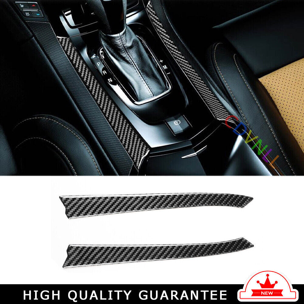 Gear Shift Both Side Cover Trim for Cadillac CTS 08-13 Real Black Carbon Fiber