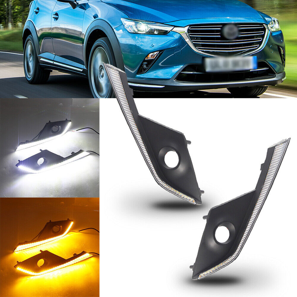 Double Fog Daytime Running Light DRL LED Day Light for Mazda CX-3 CX3 2016-2021 Q