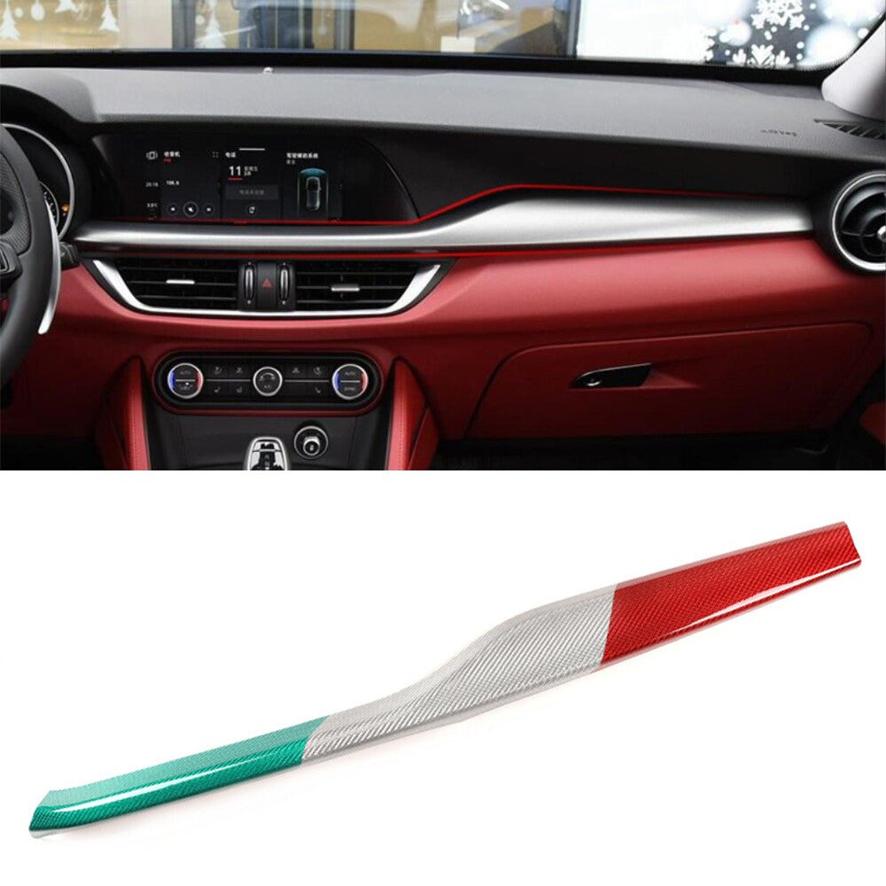 Real Carbon Fiber Central Control Dashboard Cover for Alfa Romeo for Stelvio 2017-20