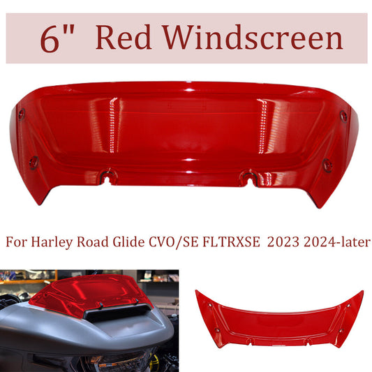 6-inch red wave windshield suitable for Harley Road Glide CVO/SE FLTRXSE 2024-up- n