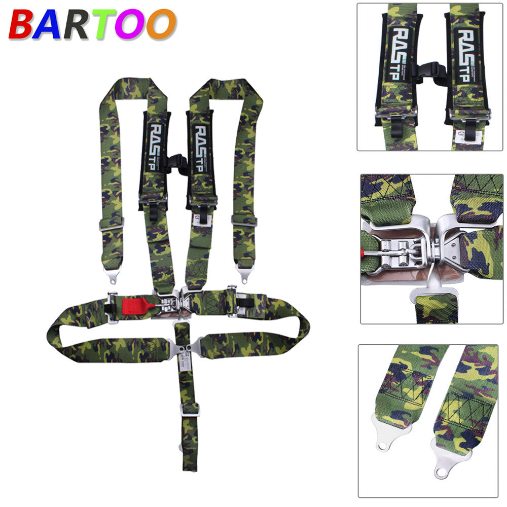 3 Universal Camouflage 5 Point Camlock Quick Release Racing Car Belt Harness Q