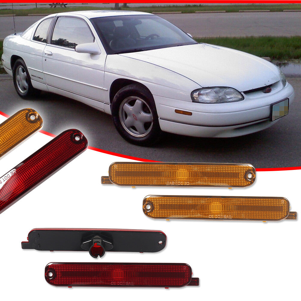 4pcs Amber Red Front and Rear Markers for 95-01 for Lumina and 95-99 Monte Carlo - v