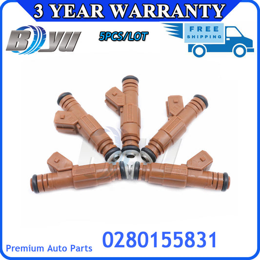 0280155831 Brand new 5-piece fuel injector kit for Volvo S60, S80, C70, V70, XC70, XC90- v
