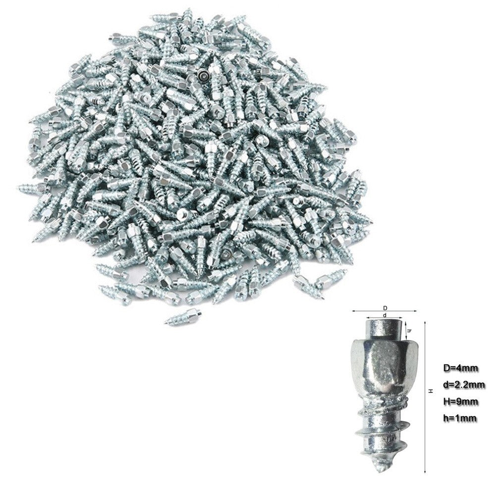 100x9mm Screw In Tire Stud Snow Spikes Racing Track Tire Ice Studs Car/Truck/ATV