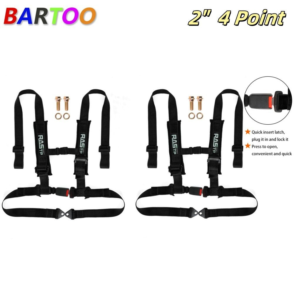 2PC 2 4-Point Racing Car Harness Sport Quick Release Safety Universal for Seat Belt Q