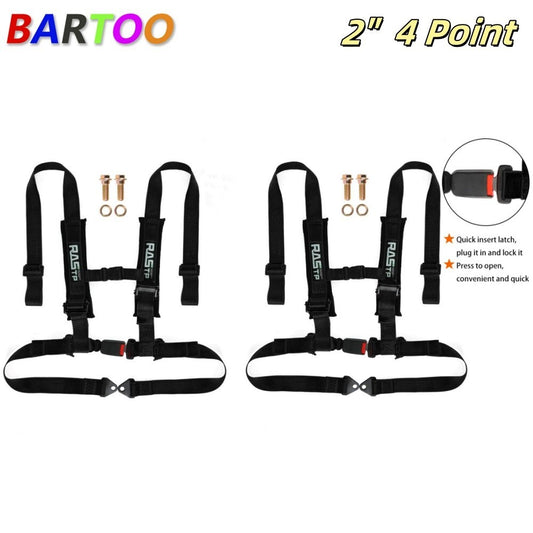 2PC 2 4-Point Racing Car Harness Sport Quick Release Safety Universal for Seat Belt Q