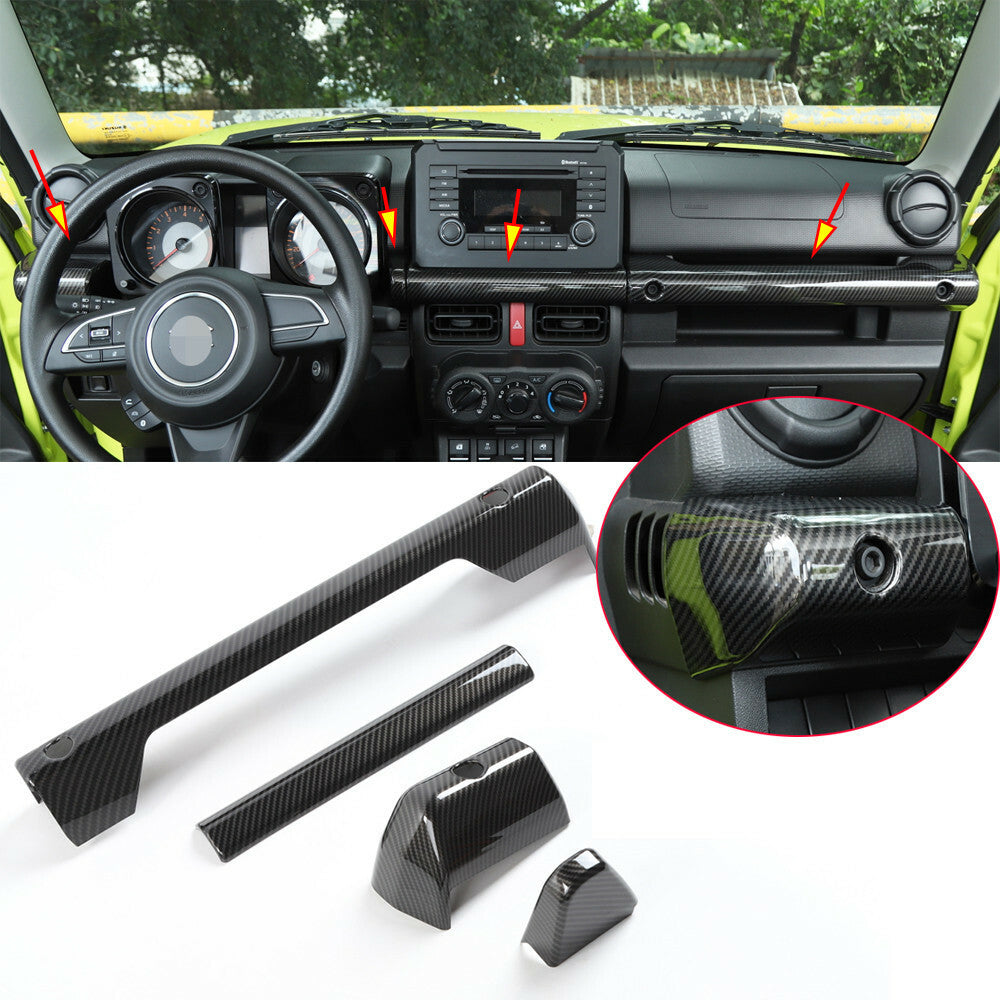Central Control Handle Panel Cover Fit for Suzuki for Jimny 2019-22 ABS Carbon Fiber