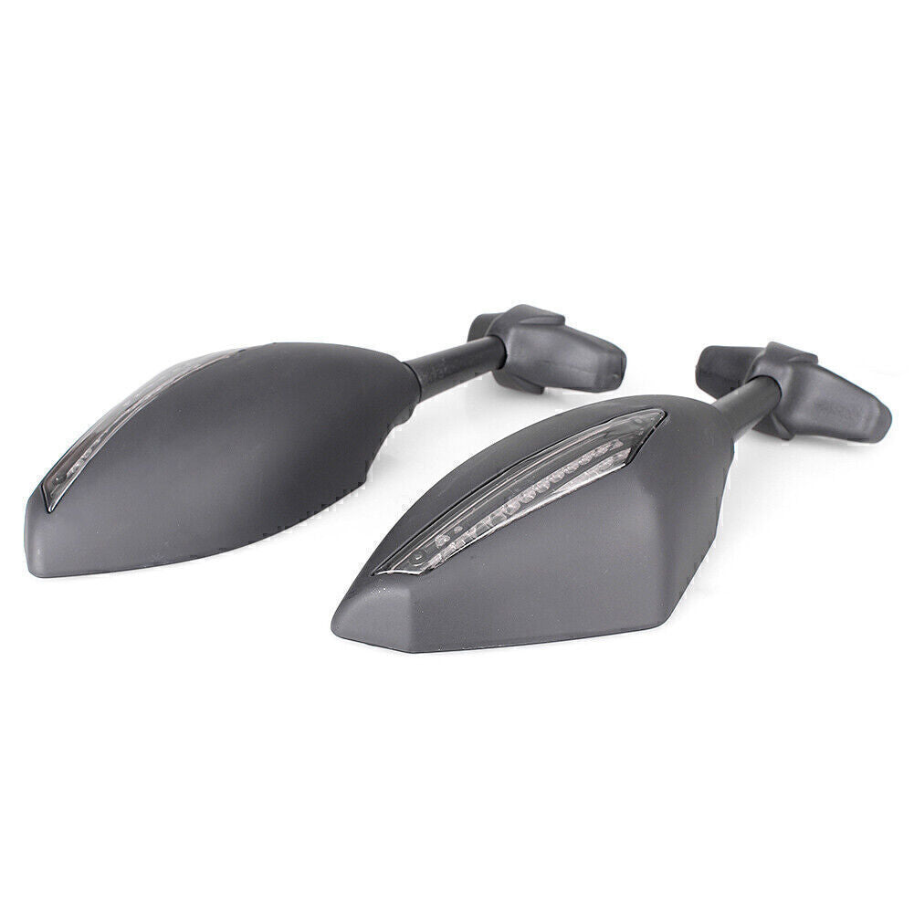 2x Rearview Mirrors w/Turn Signal Lights Universal for Ducati for Honda for Harley