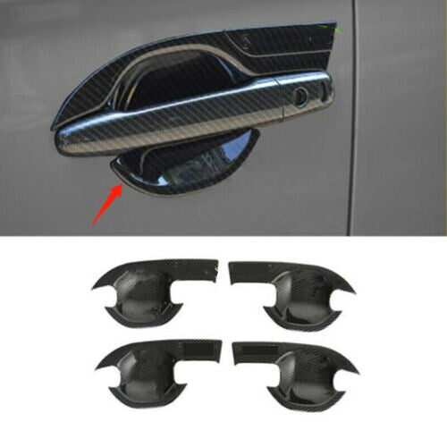 Carbon Fiber Outer Door Handle Bowl Cover Trims for Mitsubishi Outlander 2013-21