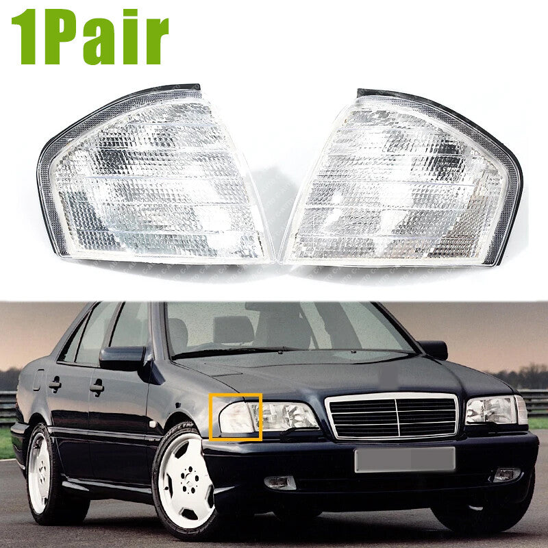 Pair Led Lamps Mirror Corner Lights for Mercedes-Benz C Class W202 1994-2000