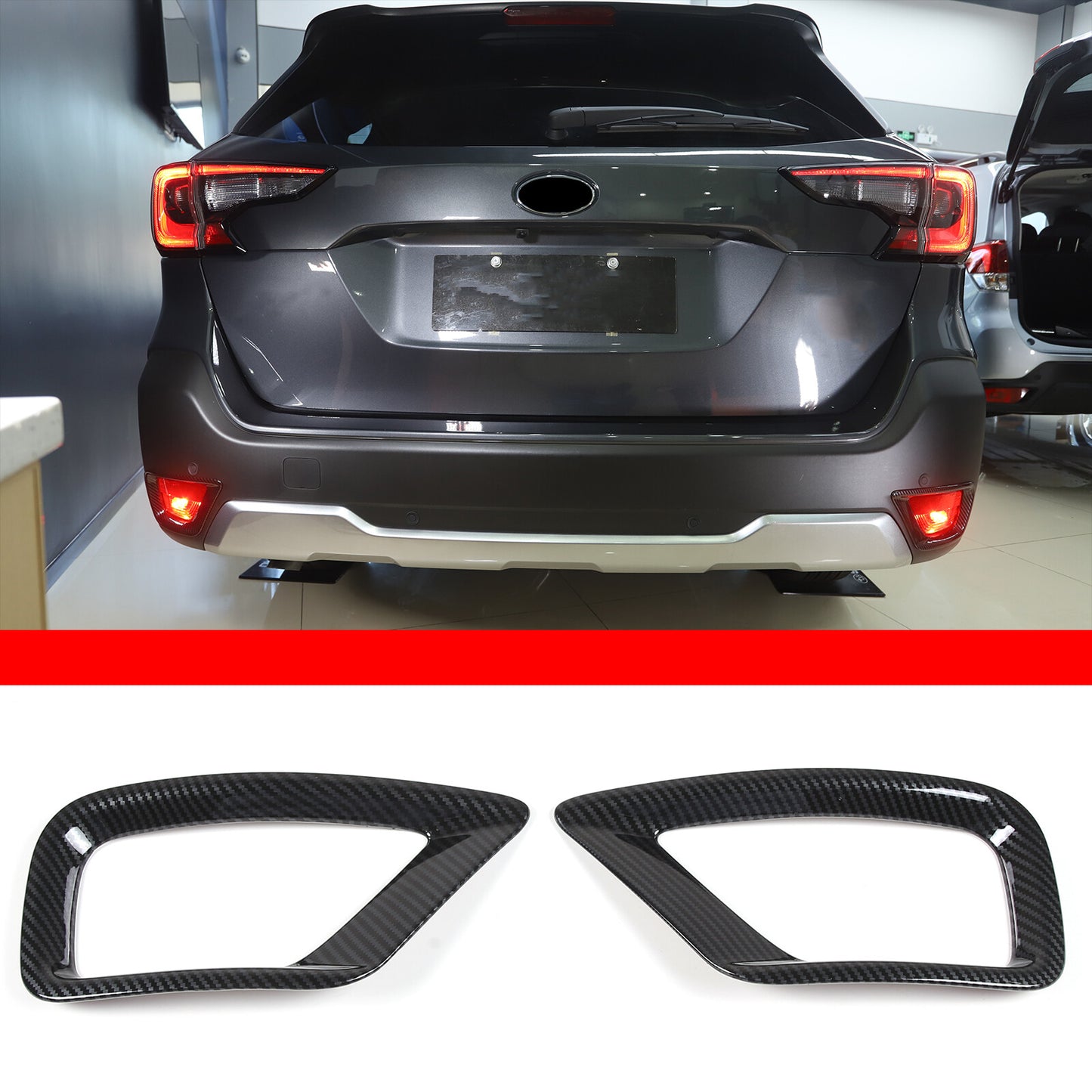 Carbon fiber rear bumper fog light trim covers for Subaru Inlander 2022 - 2023 n