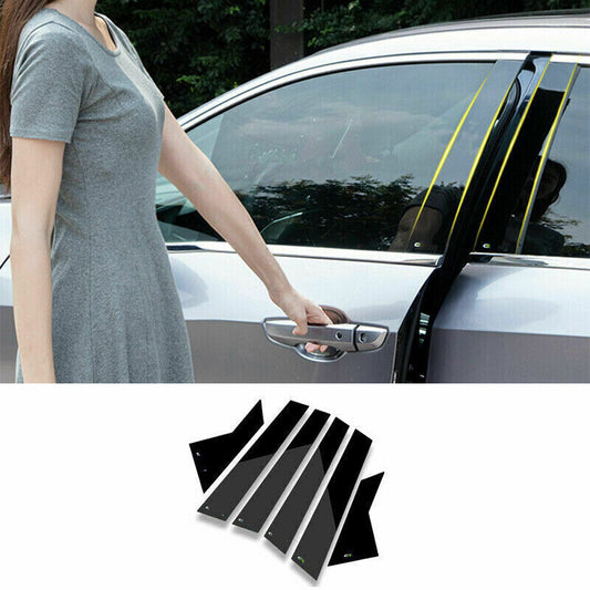 6PCS Gloss Black Window BC Pillar Posts Cover Trim for Honda for Civic Sedan 2022-24