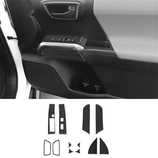 4Pcs Car Window Lift Button Trim Cover Decor Carbon Fiber for Audi Q5 2009-2017 v