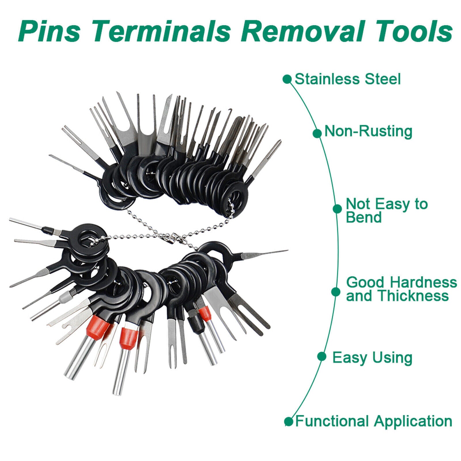 100-piece pin-load top wire kit extractor, automatic terminal removal connector puller tool Q
