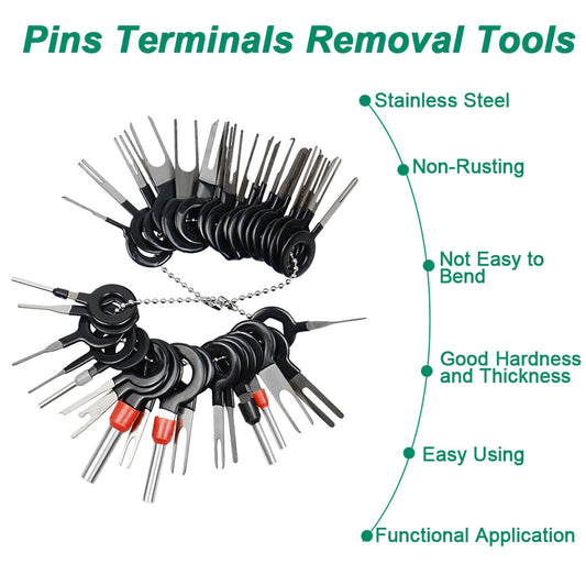 100-piece pin-load top wire kit extractor, automatic terminal removal connector puller tool Q