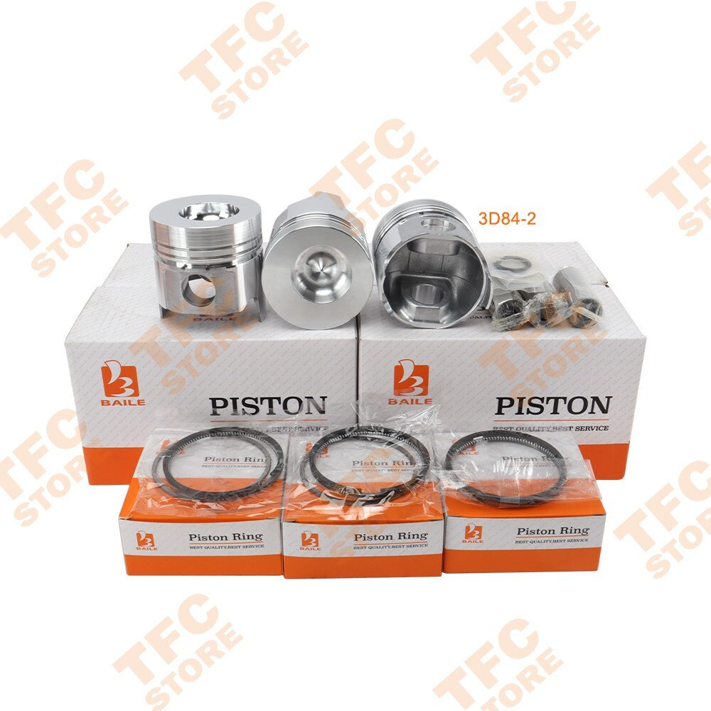 3D84-2 Piston Kit  Rings STD For Kubota Engine 3 Cylinders New