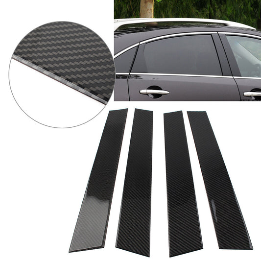 Carbon Fiber Set Pillar Posts Door Window Trim for Infiniti FX 2009-2013 QX70
