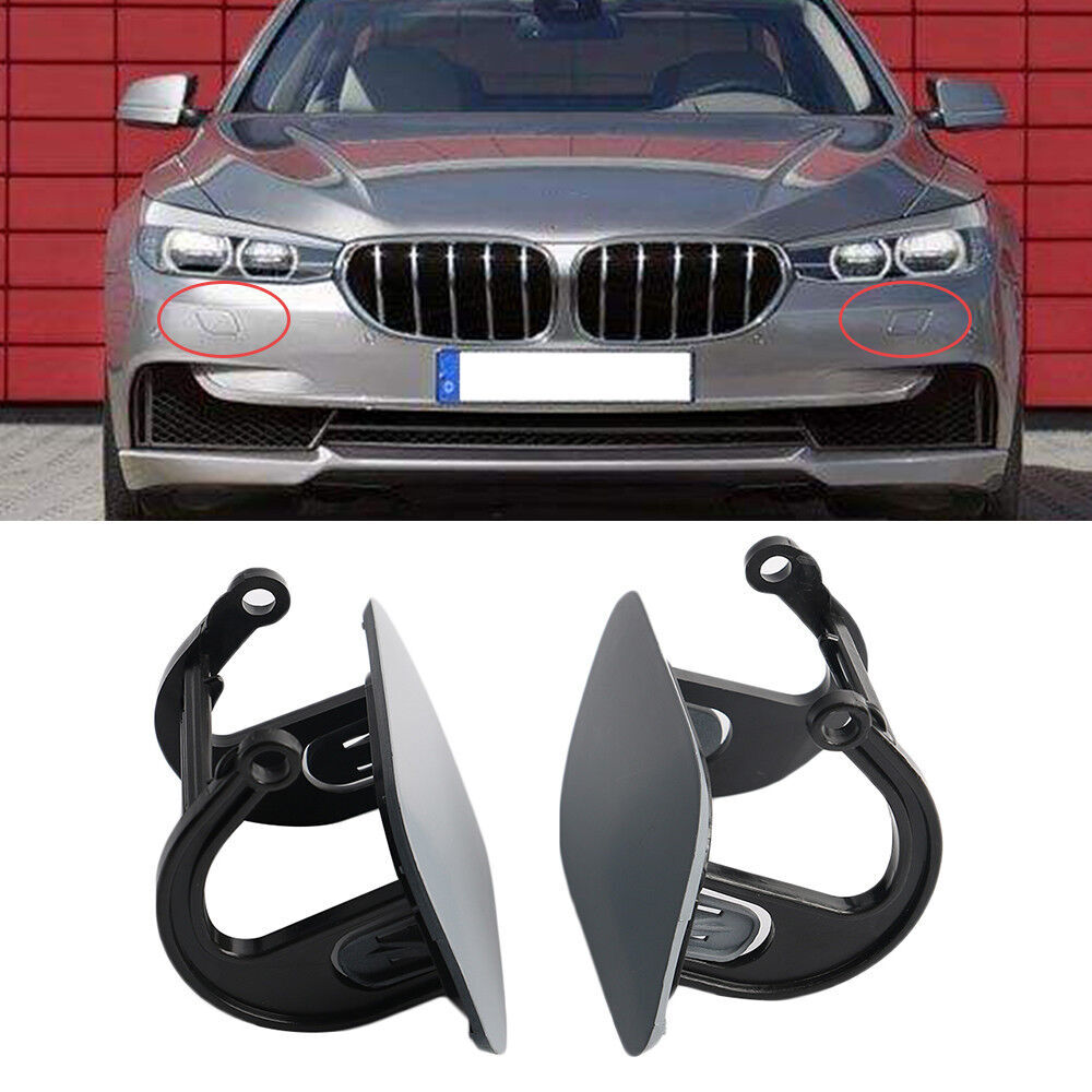 Pair Front L+R Bumper Headlight Washer Cover Cap Fit for BMW 7 Series 1994-2002