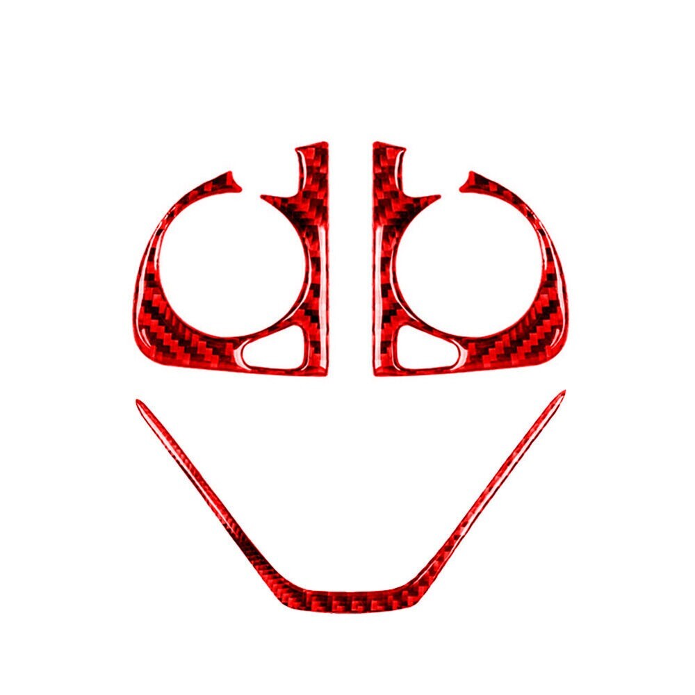 3x Red Carbon Fiber Steering Wheel Button Trim for Honda CRV/CR-V 2012-2016 New n
