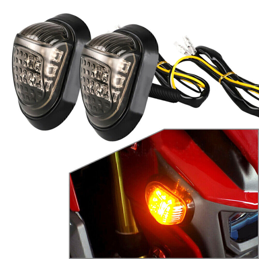 12V Motorcycle Flush Mount Turn Signals Amber 9 LED Indicators Lights Universal Q